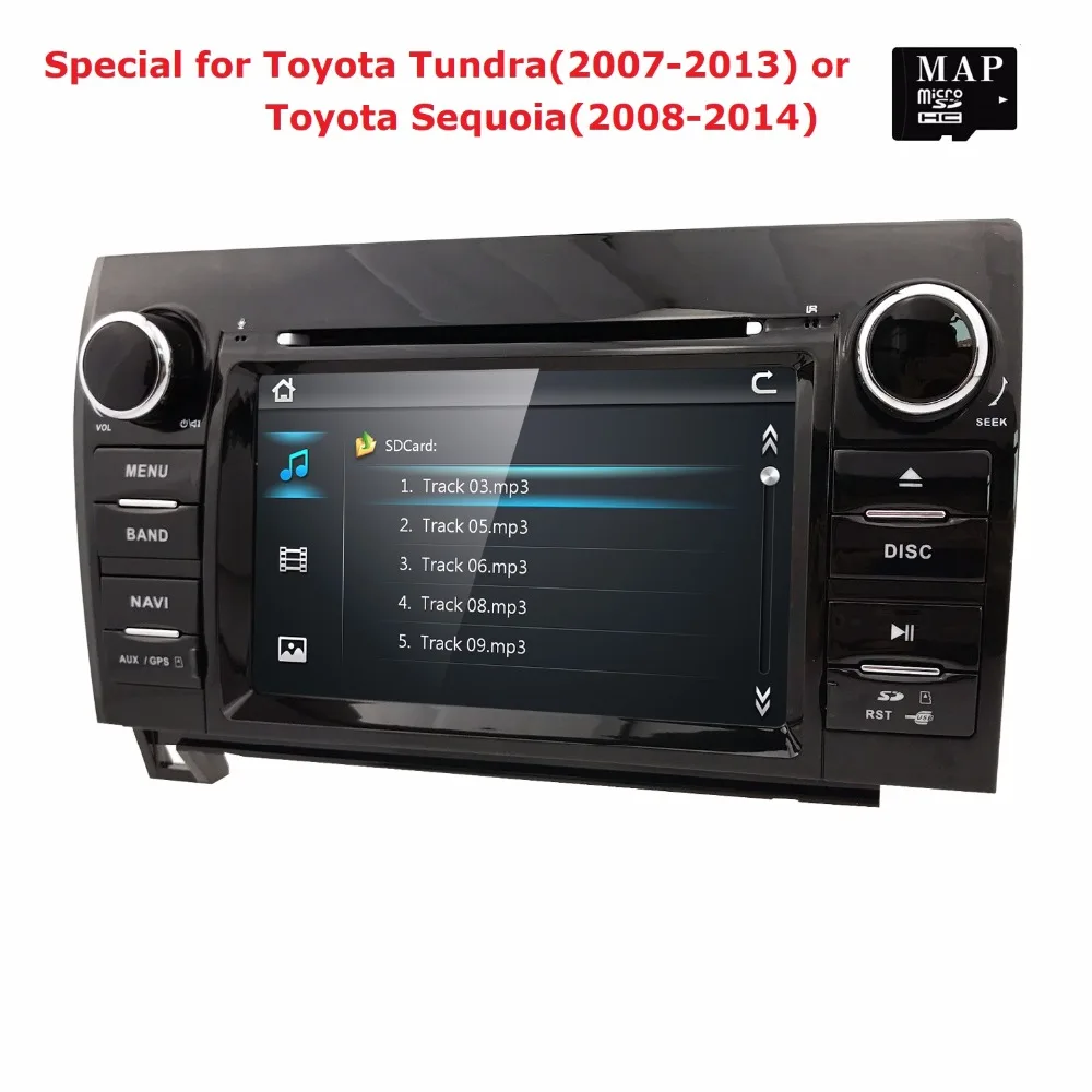 Sale 2 din Touch Screen Car Radio Stereo for Toyota Tundra Sequoia 7 Inch 800*480 HD Radio RDS AM/FM 3G SWC IPOD CANBUS SD USB BT MAP 2