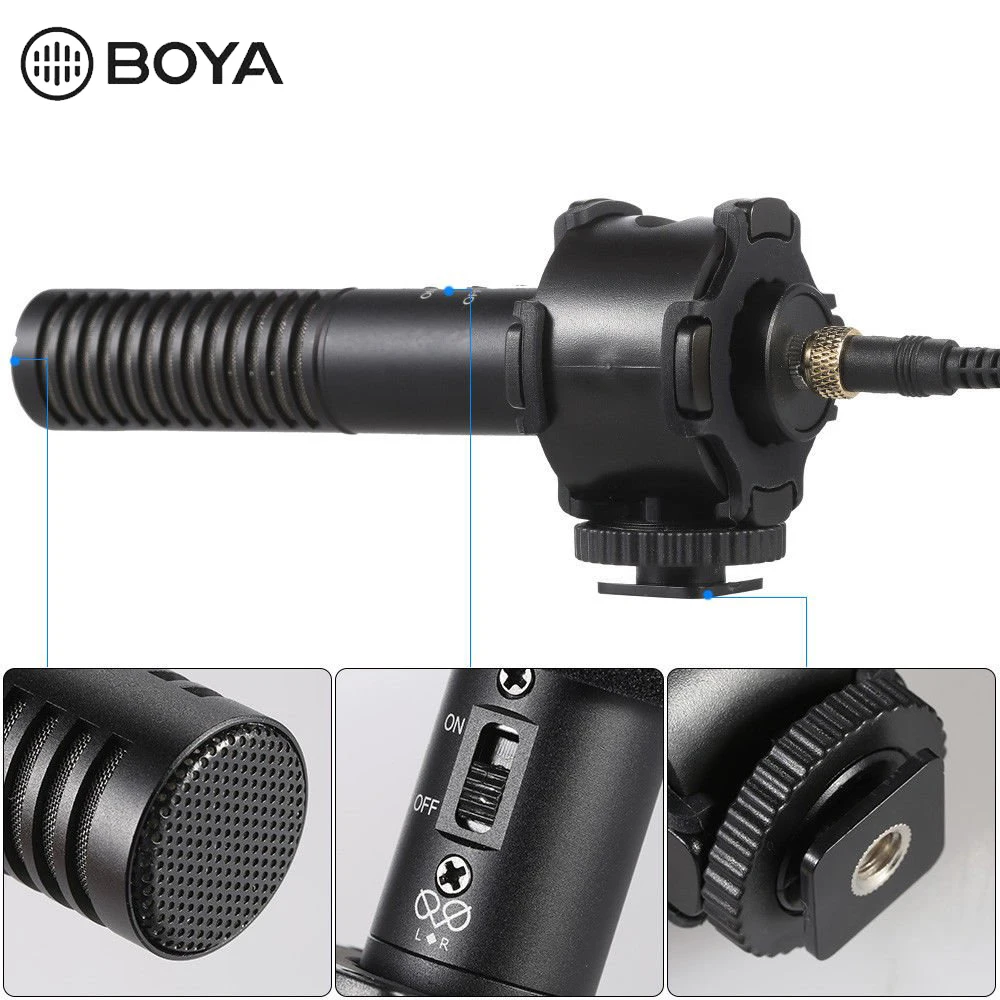 BOYA BY PVM50 Профессиональный 3 5 мм стерео X/Y конденсаторный микрофон для DSLR камеры