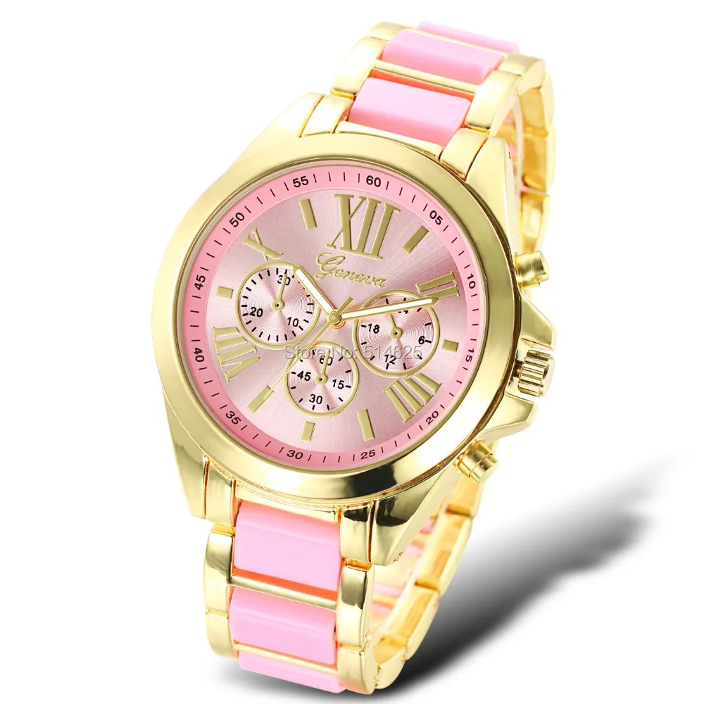 

2017 New Fashion Watch Women Geneva Brand Watches Men Quartz Watch Gold Wristwatch Full Steel Relogio Masculino Relogio Feminino