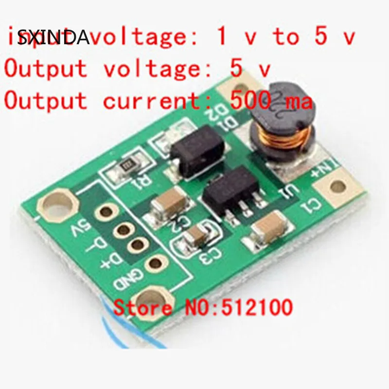 

1PCS 500mA DC-DC step-up module (1V-5V) L 5V Boost plate 5V output Mobile power supply