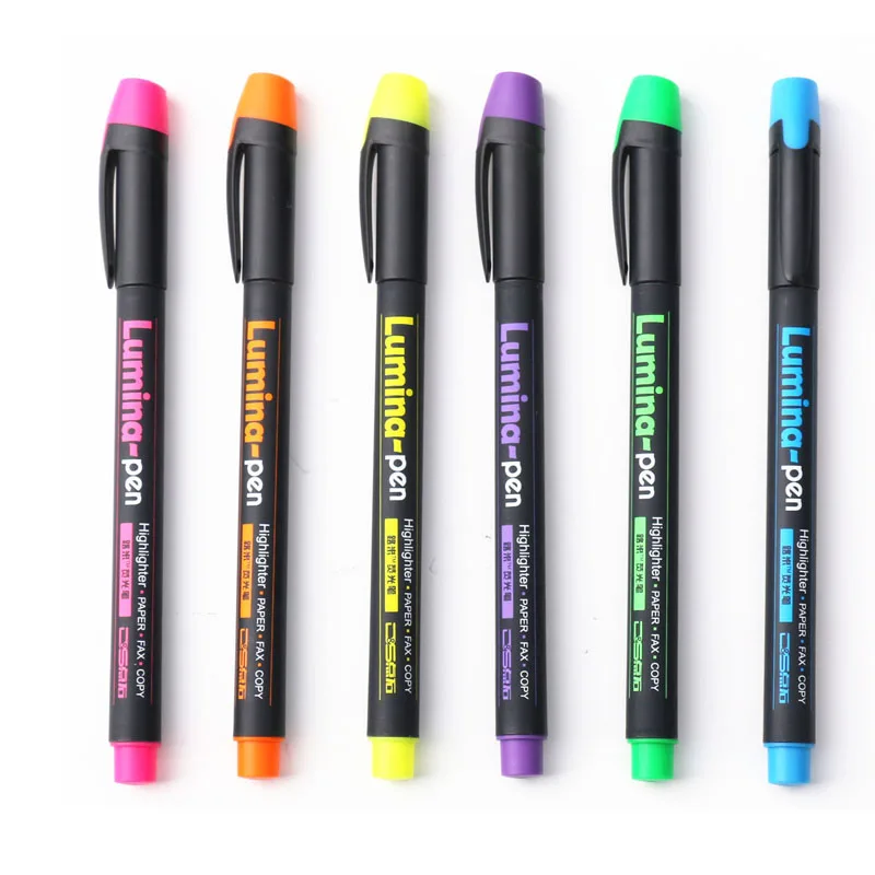 Эскизные маркеры выделители ручка 6 цветов 6 шт цветные ручки офисные школьные письменные принадлежности - Цвет: 6 colors