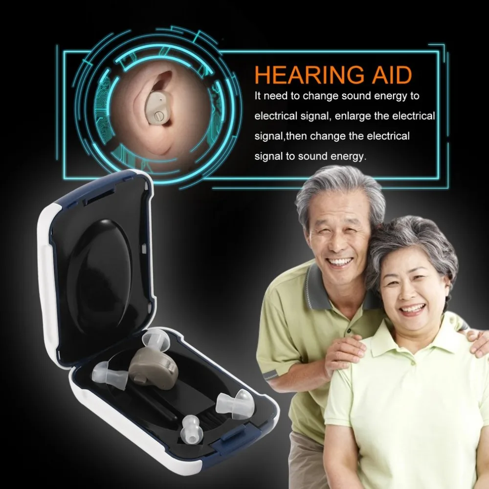 Портативный небольшой в уши Звук усилитель голоса Регулируемый тон мини слуховой аппарат слуховые аппараты для глухих людей для пожилых людей