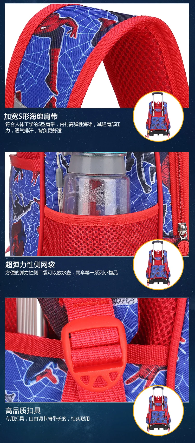 3D Spiderman Kids Primary School Backpack Boys Cartoon Spider Man Kindergarten Student Backpack Daypack Popular (10)