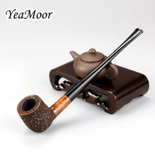 Новые 17 см длинные трубы для бриара 3 мм фильтр прямые табачные трубы набор ручной работы Briar курительная трубка высокое качество Briar Деревянные трубы набор