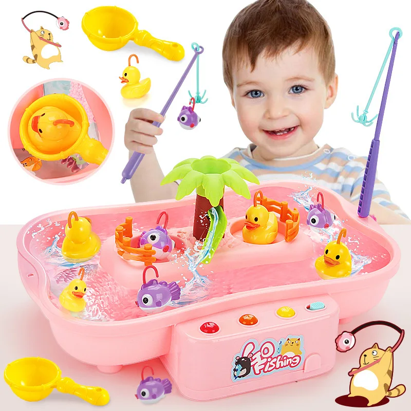  Fishing Toys For Kids Rotating 19.5*22*32cm Fish Game Plastic Parent-Child Interactive Table Games 
