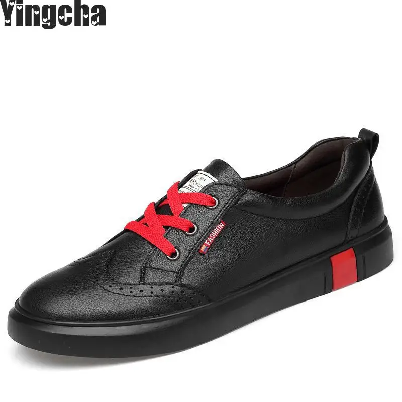 

Genuine Leather Men Casual Shoes Soft Lace Up Male Fashion Brand Flats Comfy Sneakers Man Luxury Designer Shoes Plus Size 36-47