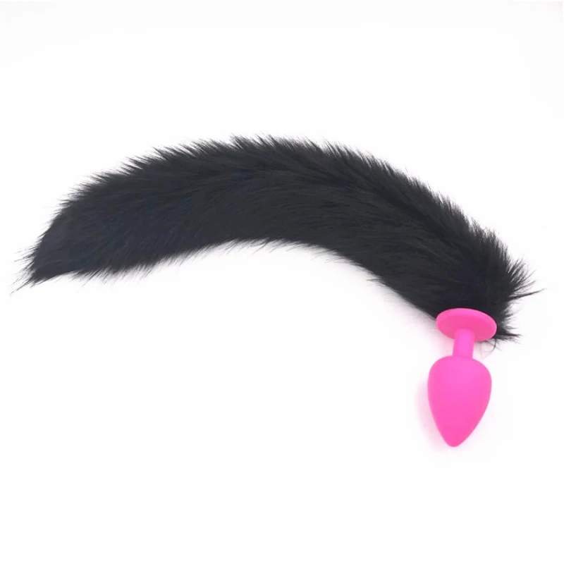 3 Color Anal Plug Butt Stopper Faux Black Fox Tail Silicone Anus Dilator for Romance Sex Adult Games Toys H8-71A | Красота и здоровье