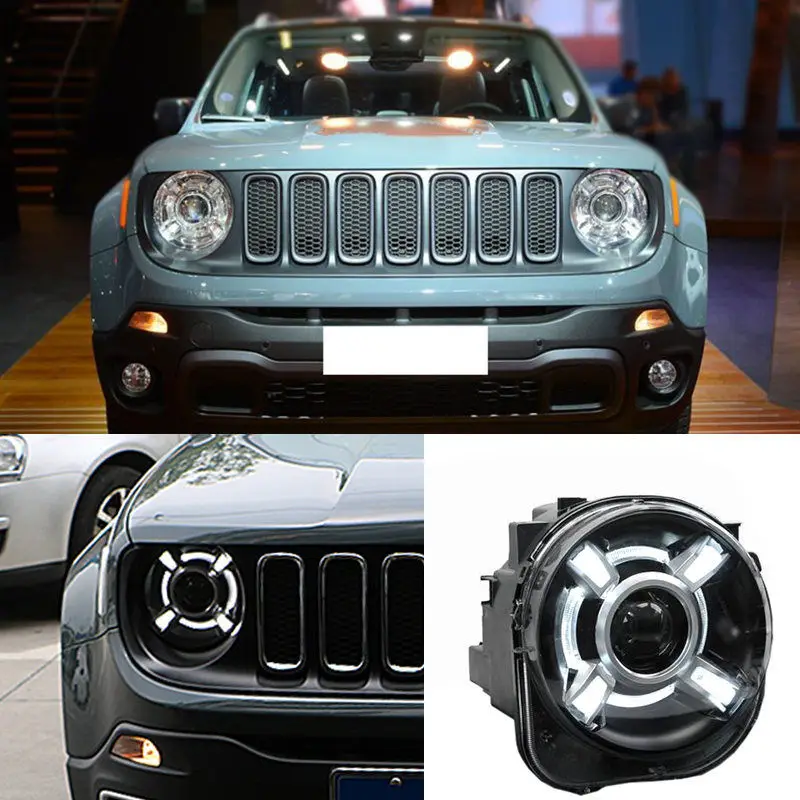 Пара 2015 2016 2017 для Jeep Renegade HID светодиодный фары с DRL и bi xenon проектор|bi-xenon projector|jeep led