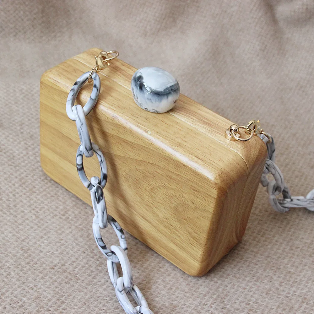 Brand Fashion New Women Luxury Evening Bag Ink Cute Round Clasp Wood Should bags Woman Lovely Solid Wooden Casual Chain Clutch Brand Fashion New Women Luxury Evening Bag Ink Cute Round Clasp Wood Should bags Woman Lovely Solid Wooden Casual Chain Clutch