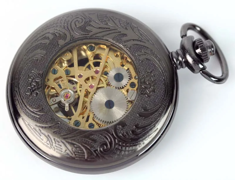 Классический Antique roman черный покрытием Механическая рука Ветер карманные часы