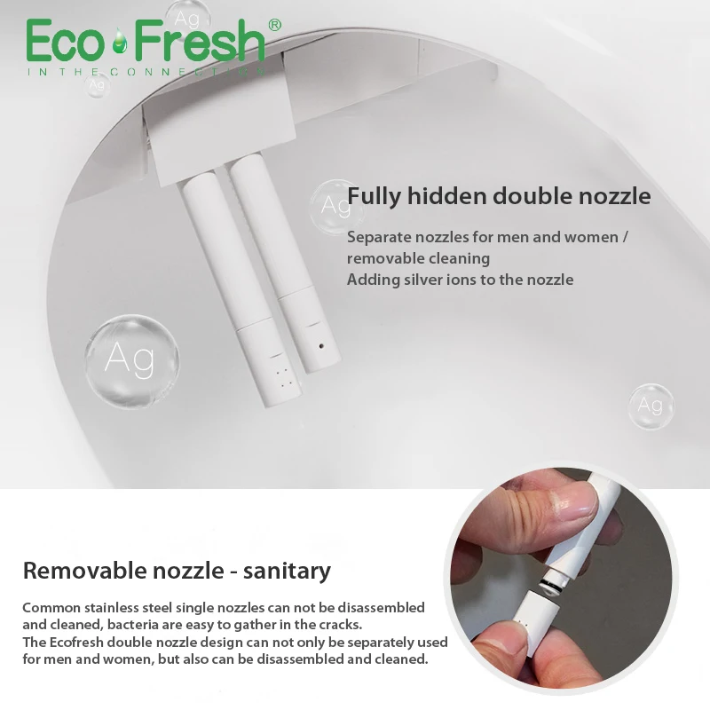 Ecofresh LED wc светильник ed Smart удлиненное U сиденье для унитаза электрическое биде
