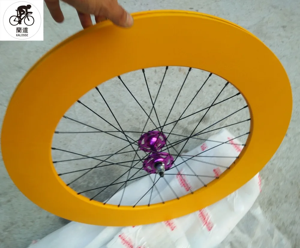 Top Kalosse  DIY  color  Fixed gear bicycle wheels Fixed gear bikes wheel  ball  hubs 90mm 700*23C   aluminum alloy 12