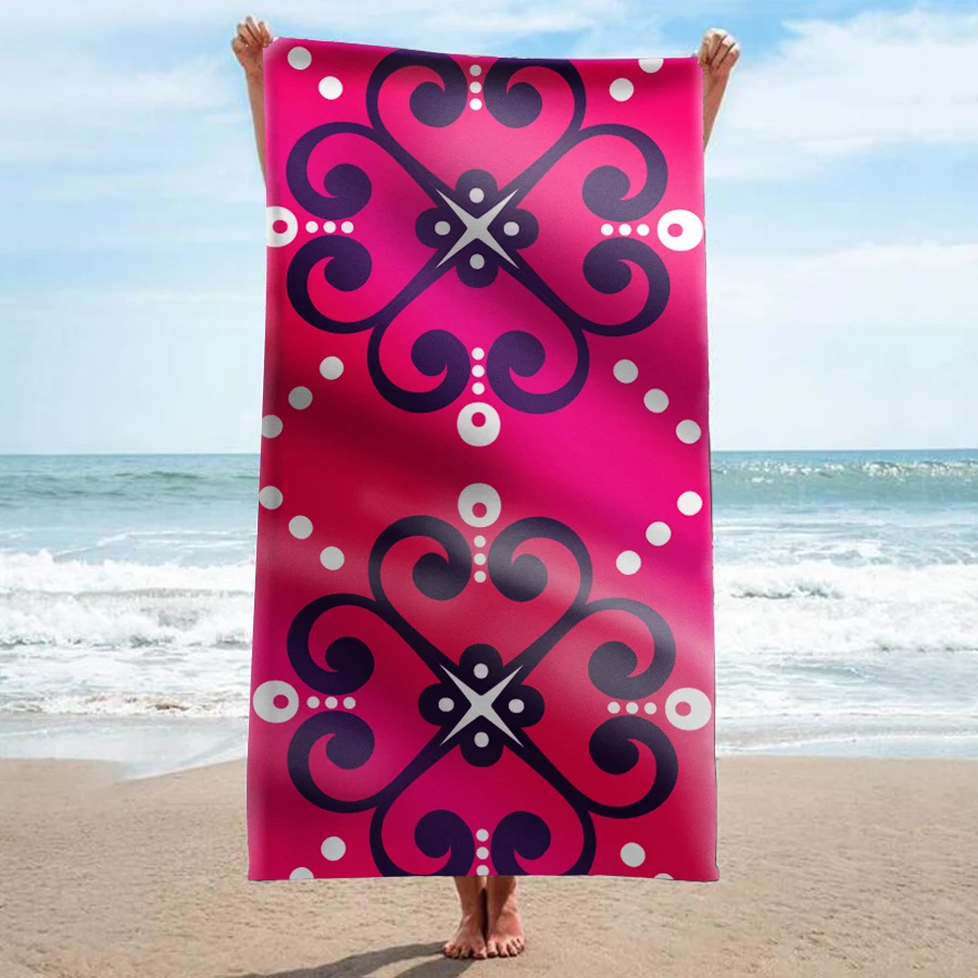 

GNORRIS Custom Sand Free Microfiber Bohemia Mandala rectangle Beach Towel Blanket - Quick Dry Super Water Absorbent Yoga mat