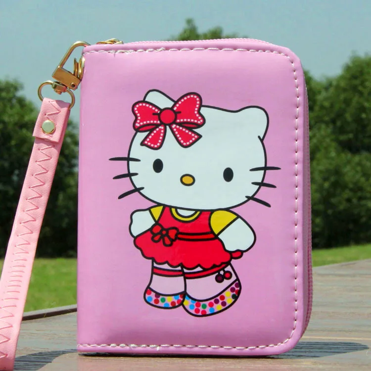 Hello kitty, портативный короткий студенческий Повседневный Кошелек, милый мультяшный держатель для карт, клатч с пряжкой, сумка для леди, подарок на день рождения - Цвет: K