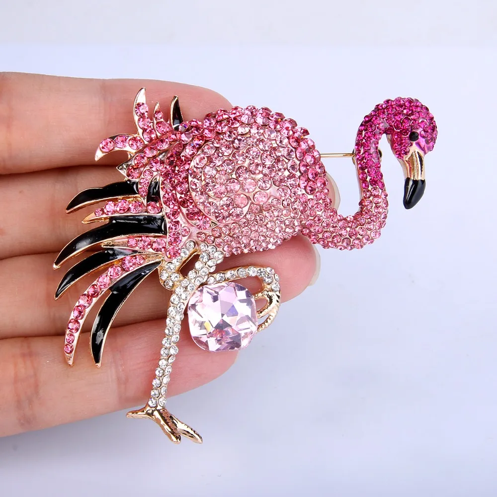 Брошь женская эмалированная в виде фламинго птицы animal brooch rhinestone broochbrooch fashion