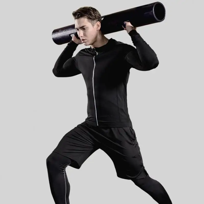Men's Compression Sportswear Suits Gym Tights Training Clothes Workout Jogging Sports Set Running Tracksuit Dry Fit Plus Size