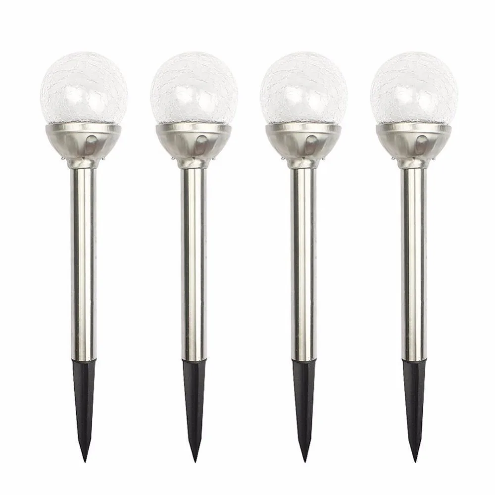 Chiclits 4PCS LED Solar Energy Lamp of Stainless steel outdoor Color Changing Garden Lights Footpath Gardens Lawn Night Lights (24)