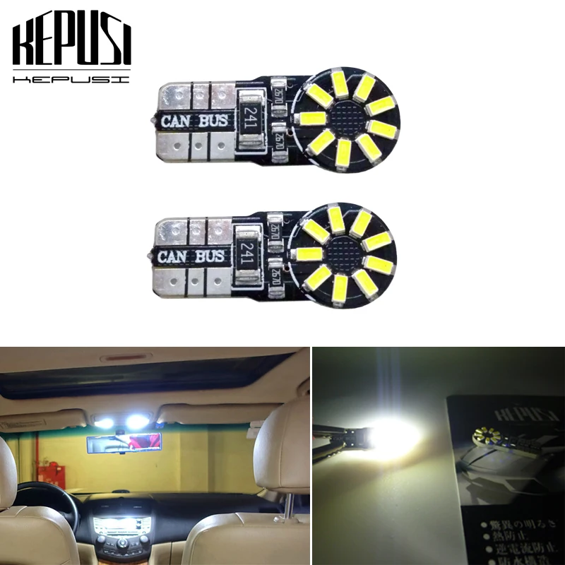 

2pcs/Lot t10 led canbus T10 18led 3014 smd LED No OBC Error 194 168 W5W T10 LED canbus Interior Instrument Light bulb White