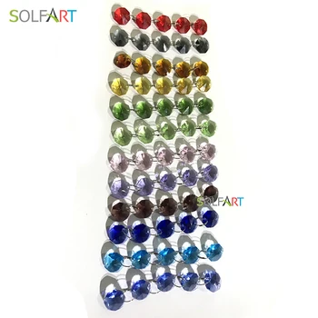 

50 pcs 14m Free shipping Chandelier octagon beads hanging Crystal bead door/window 2 holes decoration wedding accessories