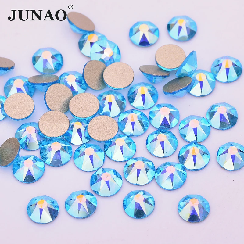JUNAO 16 Cut Facet SS20 Pink AB Хрустальное стекло Стразы плоские задние наклейки для