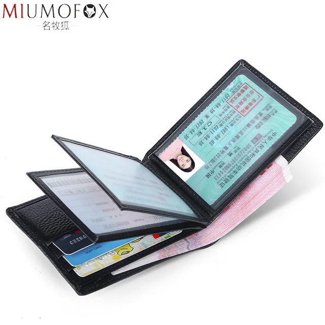Billetera delgada de cuero de vaca genuino para hombre, billetera informal para tarjetas de crédito, soporte para licencia de conducir, monedero Delgado, color negro, novedad de 2020 Billetera delgada de cuero de vaca genuino para hombre, billetera informal para tarjetas de crédito, soporte para licencia de conducir, monedero Delgado, color negro, novedad de 2020