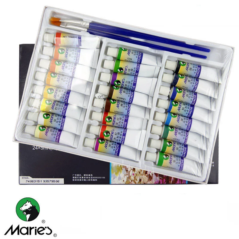 24 Colors Marie's Gouache Paint 5ML Set DIY Watercolor Paint color