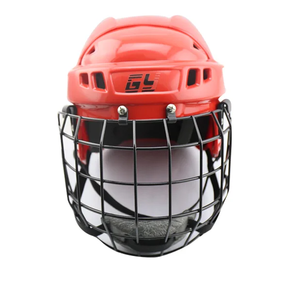 CE Mark красочный хоккеист шлем с универсальной клеткой хоккейная защита и оборудование - Цвет: Красный