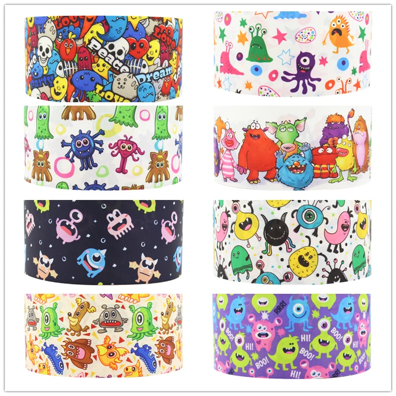 Q & N 16 мм 22 25 38 50 75 monster high мультяшный принт grosgrain/FOE лента Свадебные аксессуары DIY