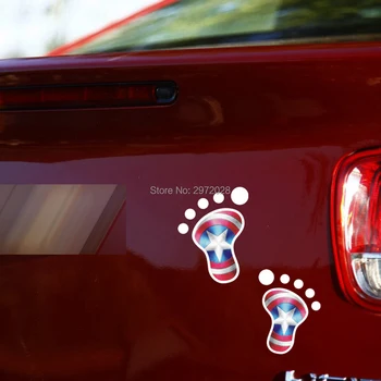 

20 x Creative Car Sticker Dog Cat Captain American Pet Animal Footprint Emblem Decal For Toyota Chevrolet Peugeot Kia VW Hyundai