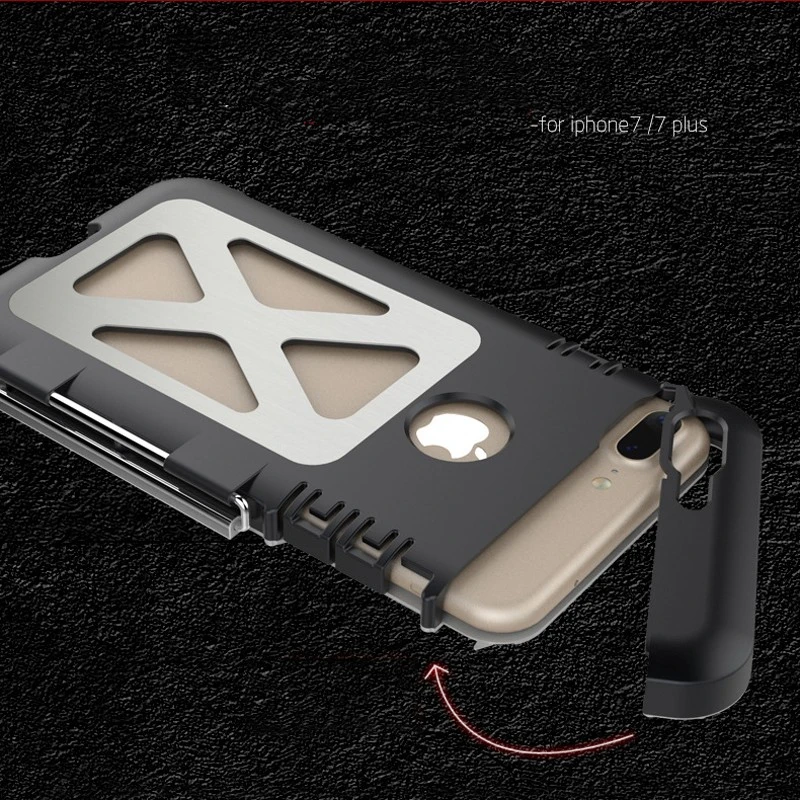 Для iphone 8 7 6 6 S Plus Роскошные 3D Блеск жесткий Алюминий металл+ Мягкий силиконовый Панцири флип защитная задняя крышка телефона чехол