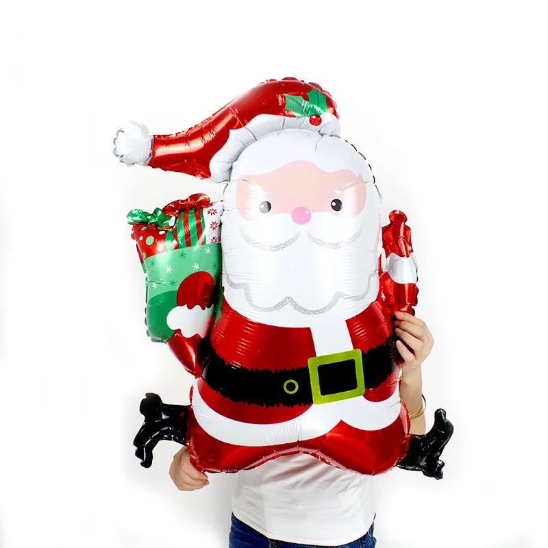 

HOT 30pcs/lot Christmas Decoration jump Santa Claus Aluminum Foil Balloons Inflatable Ballon Merry Xmas New Year Party supplies