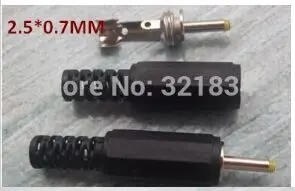 

5pcs 2.5x0.7mm Male DC Power Plug Connector 180 degree Plugs