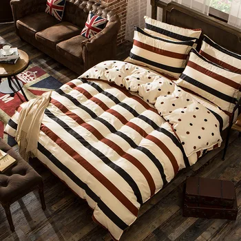 

Stripe Bedding Set luxury 3/4pcs Family Set Include Bed Sheet Duvet Cover Pillowcase Boy Room Decoration Bedspread