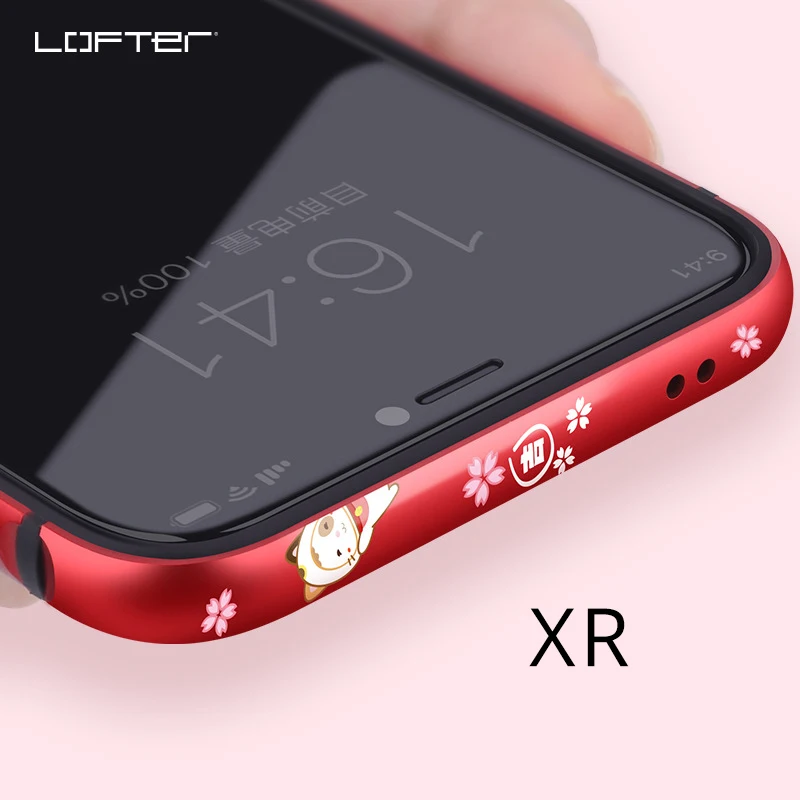 

Cartoon Phone Metal Bumper for iPhone XR Case Cartoon Aluminium Frame Cute Protective Cover with Silicone Liner for Apple