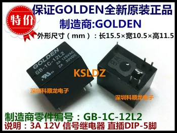 

Free shipping lot (10 pieces/lot) GOLDEN GB-1C-12L2 5-DIP 3a 12VDC Signal Relay original New