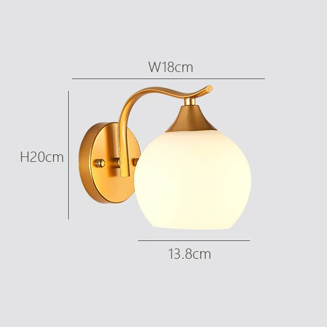 New modern minimalist Round Ball Wall Lamp Creative Single/Double Head E27 Wall Light For Bedroom Bedside Corridor Restaurant - Цвет абажура: 2039-A