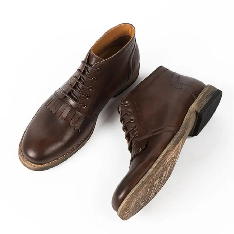Erkek Zapatos Marca Marrón A Trabajo Bot Oscuro Transpirable Cuero Lace Botines Hecho Gris De Vintage Mens Northmarch Mano Up Nuevo Plataforma Genuino UgdTwTx