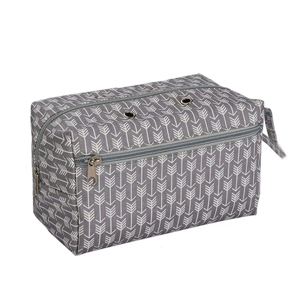 

Cotton Zipper Sewing Knitting Portable Tote Box Divider Grommet Crocheting Tool Storage Bag Home Organizer Yarn Holder Travel
