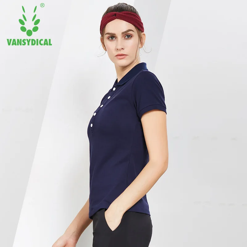 Vansydical الرياضة بولو شيرت بلايز قمصان الجولف تجريب تنس جولف قمصان قصيرة الأكمام القطن تنفس