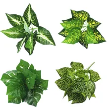 Home garden plant Plastic large Leaf Callas Turtle zebra leaf plant for home decoration