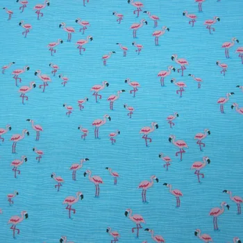

105cm Wide Blue Flamingos fabric Cotton Fabric Bird Flamingo Printed Fabrics Sewing Material Patchwork Fabric DIY Clothing Dress