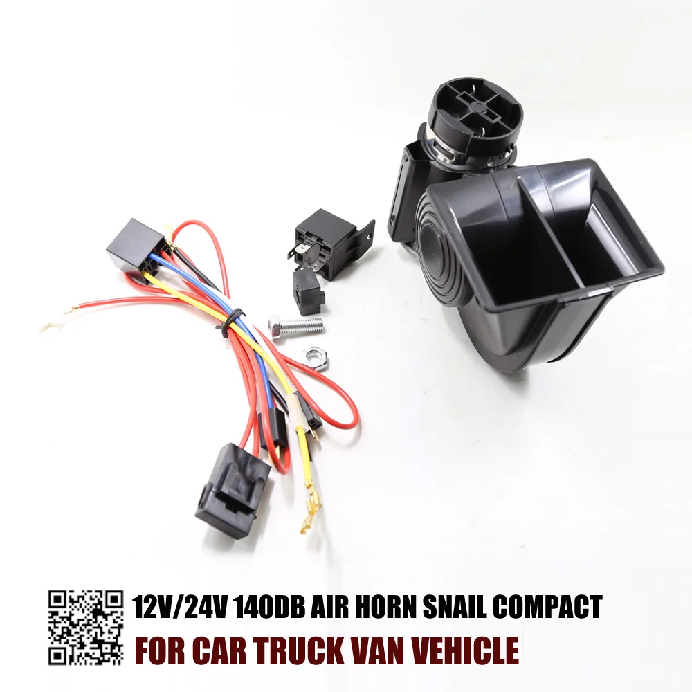 12 V/24 V 140db пневматический клаксон Улитка компактный для автомобилей Грузовик Ван Автомобиль Мотоцикл лодка велосипед