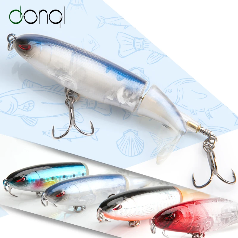 

DONQL Minnow Rotating Tail Fishing Lure 10cm 13g With Soft Whirling Tail Treble Hooks Whopper Popper Topwater Fishing Baits