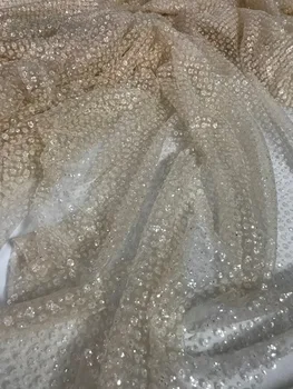 

Hot selling glued glitter sequin lace fabric high quality JIANXI.C-81134 African French net tulle Lace Fabric for wedding