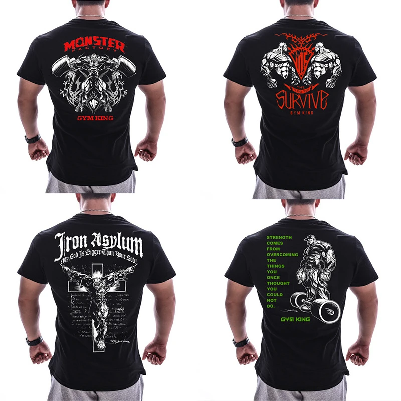 

2019 new clothing more colors O-neck short-sleeved men's T-shirt men's fashion fitness T-shirt casual men's T-shirt tops