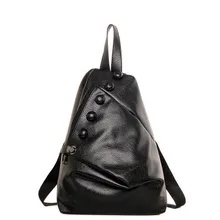women backpack 2017 new female waterproof backpack bag all-match retro fashion buttons men backpack