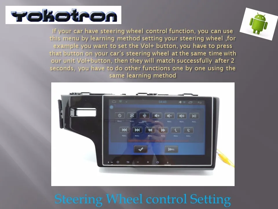 Steering Wheel control Menu
