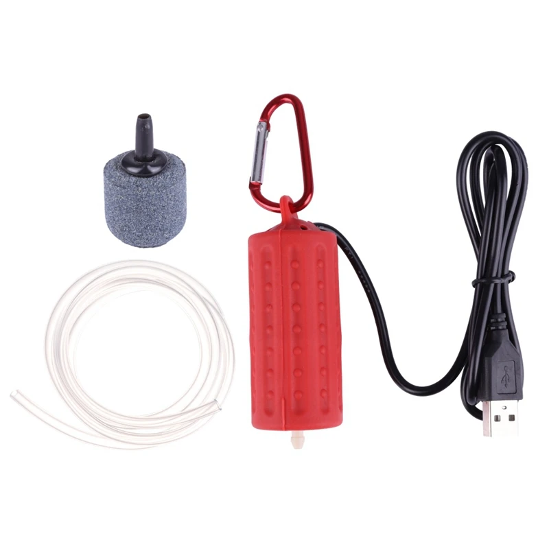 Миниатюрный аквариум с USB Аквариум кислородный воздух увеличение содержания кислорода водяной насос немой энергосберегающий водные украшения для террариума - Цвет: Красный