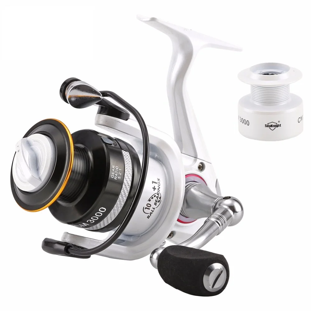Spinning Fishing Reel Carbon Carp With Free Spare Spool CM3000 4000 5.2