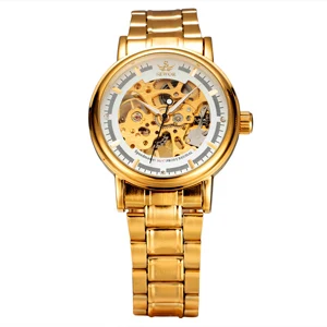 SEWOR полностью из нержавеющей стали золотые часы для мужчин дизайнерские мужские s часы лучший бренд класса люкс Скелет механические часы мужские Relogio - Цвет ремешка: SW045B